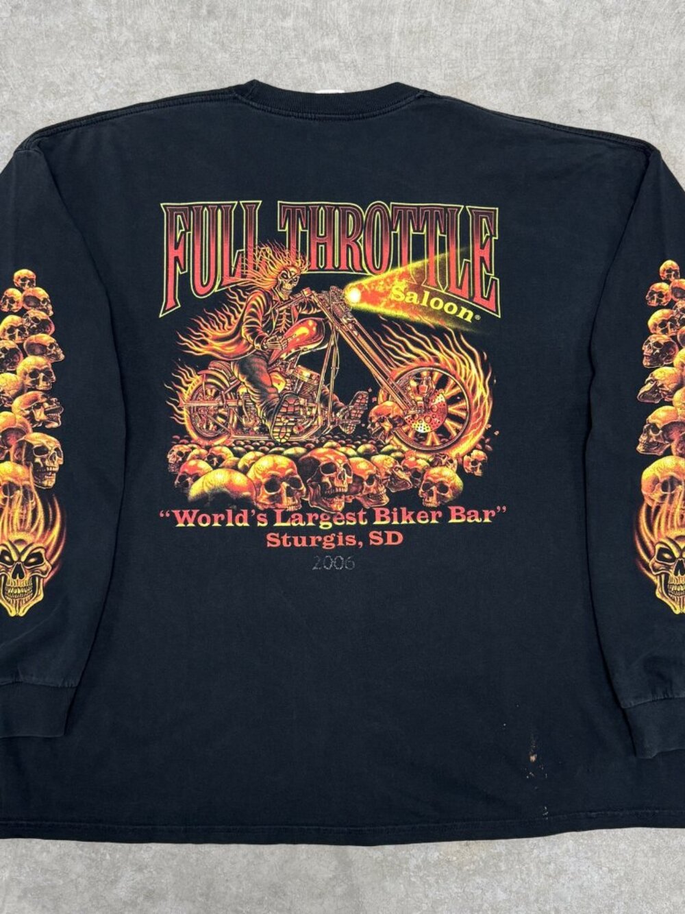 2006 Full Throttle Saloon Flame Skull Longsleeve